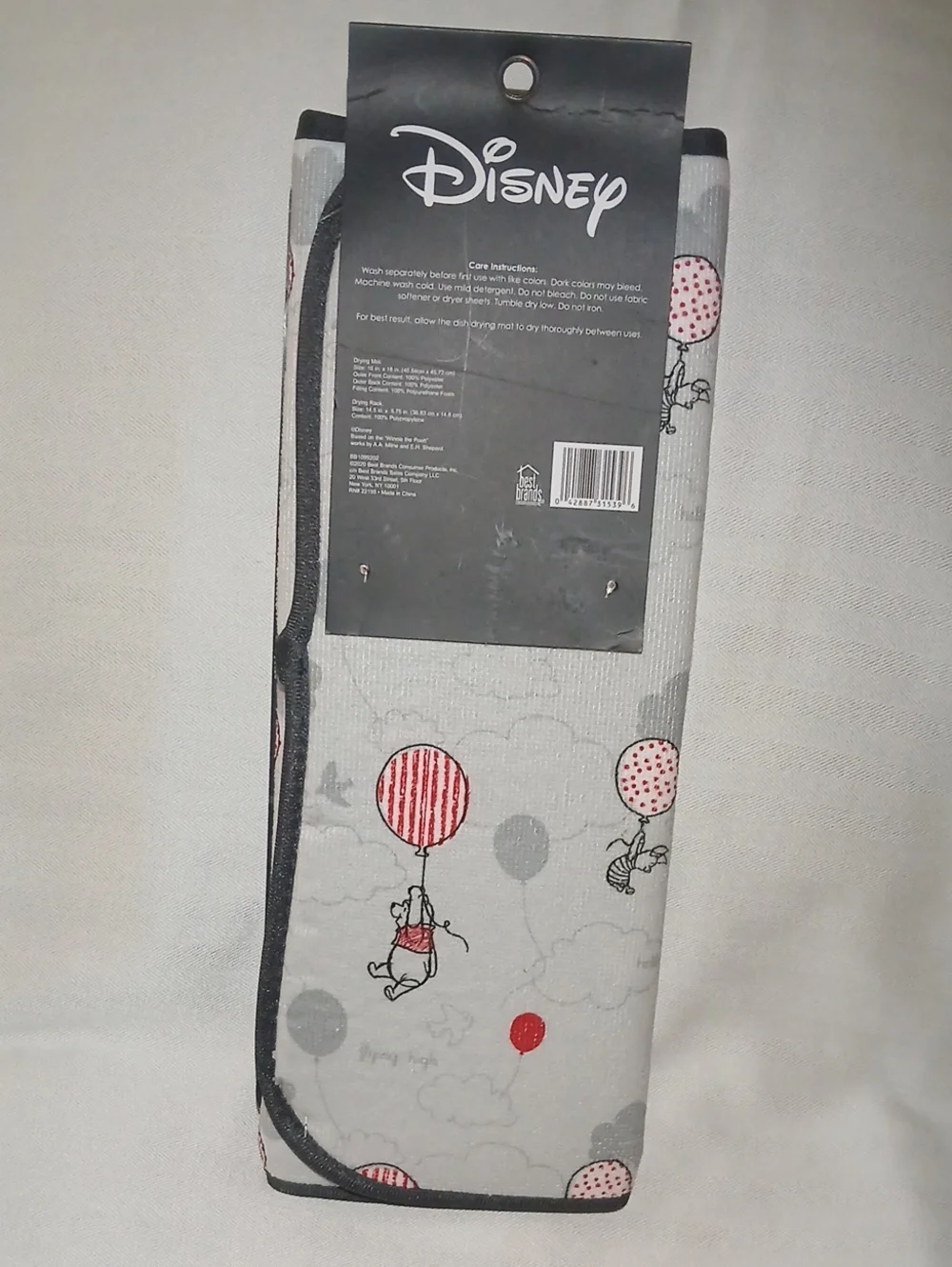 New Disney Winnie The Pooh & Piglet Dish Drying Mat With Rack